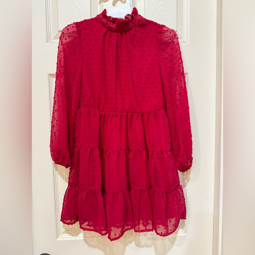 Rare Editions red long sleeved dress